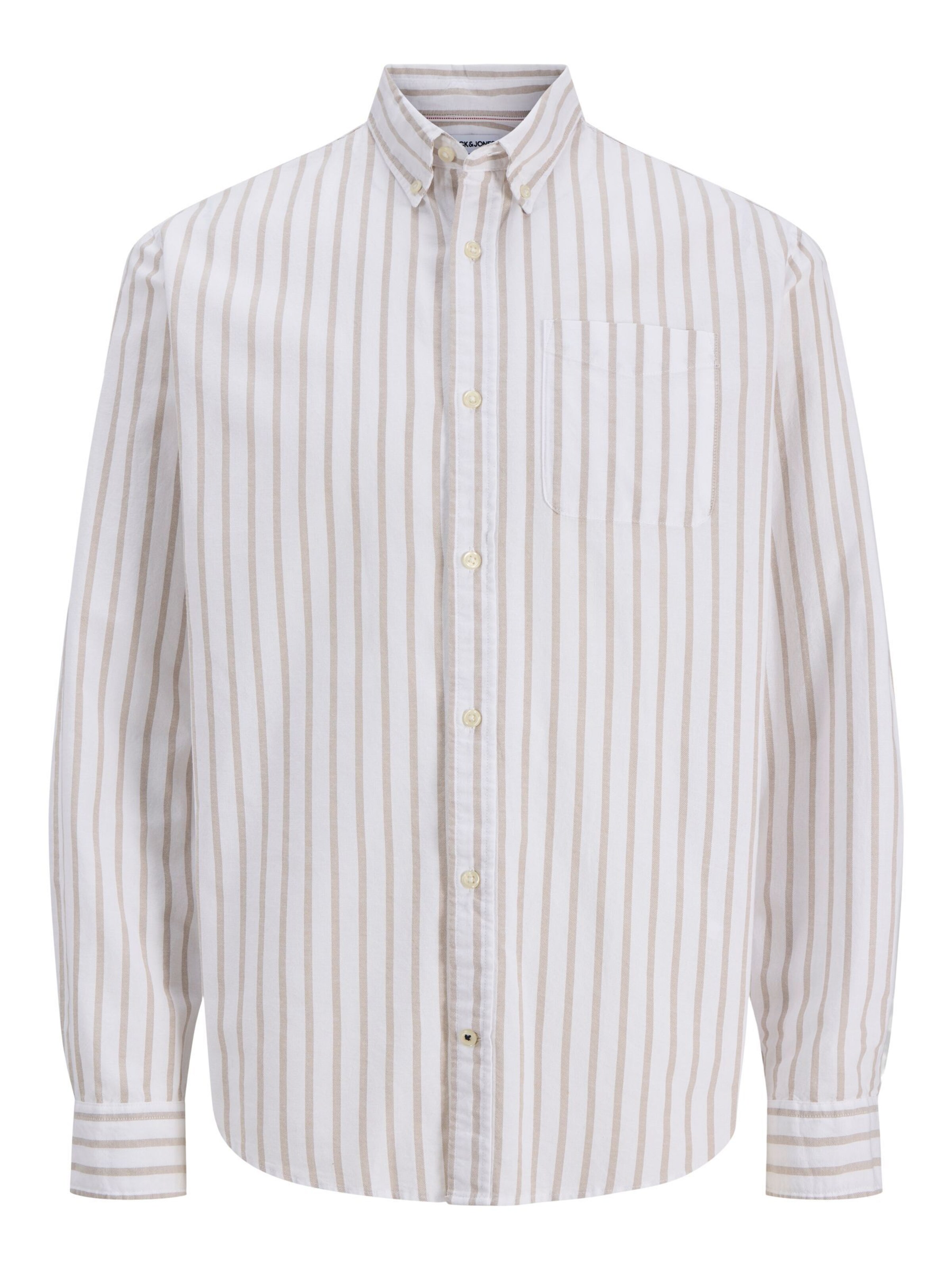 JACK & JONES Button Up Shirt in White: front