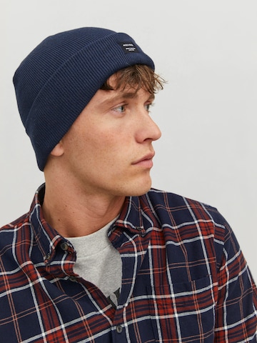 Bonnet 'JJDna' JACK & JONES en bleu : devant