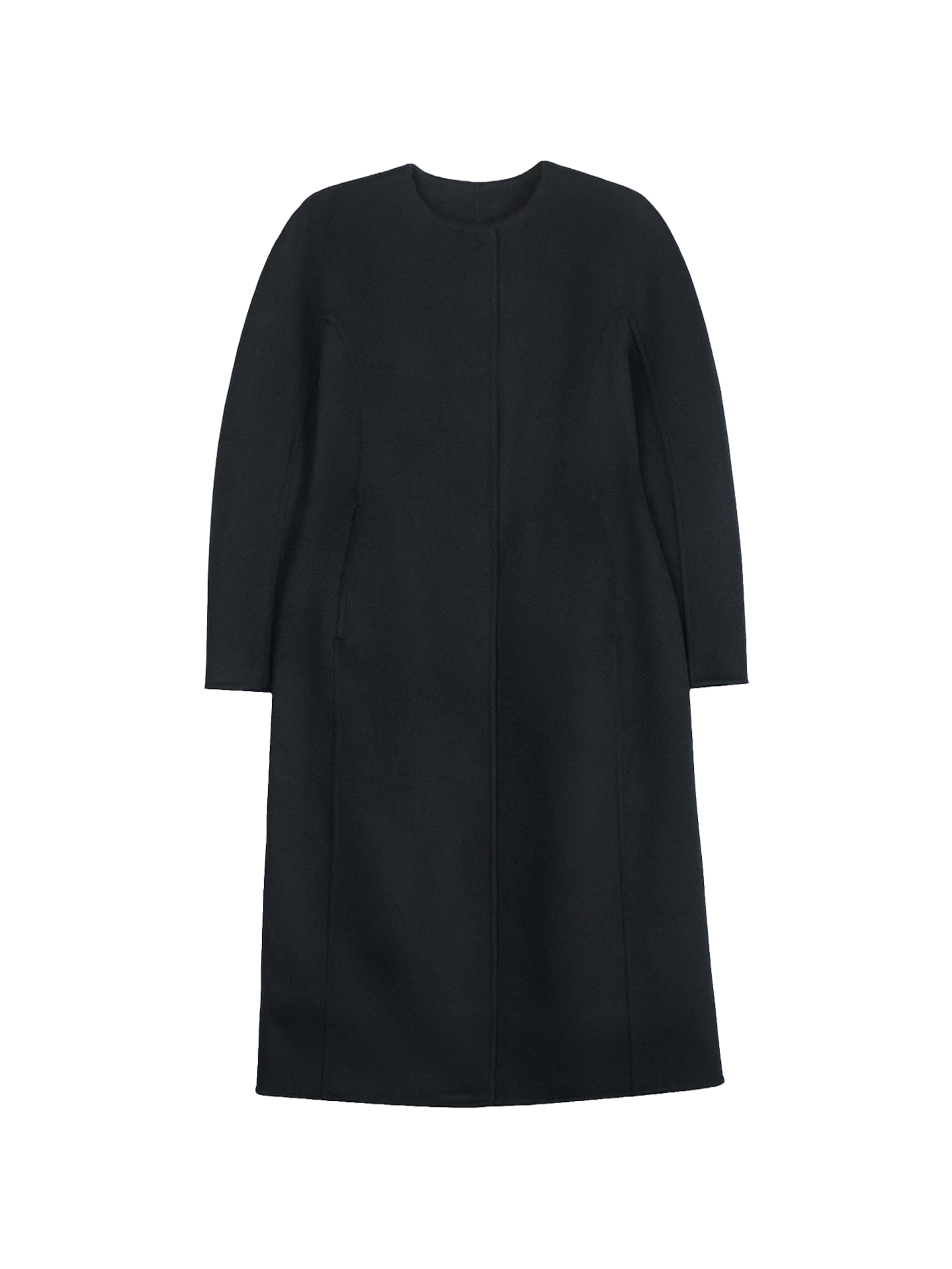 GOBI Cashmere Übergangsmantel 'Oval-Sleeve Cashmere Coat'‌‌‌‌‌‌ in Schwarz: Vorderseite