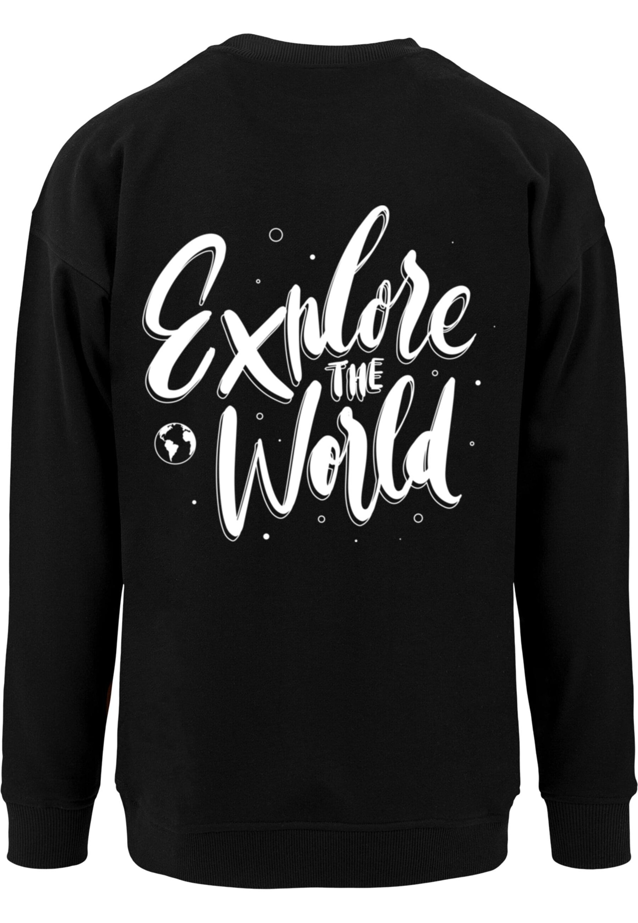 Merchcode Sweatshirt 'Explore The World' in Schwarz