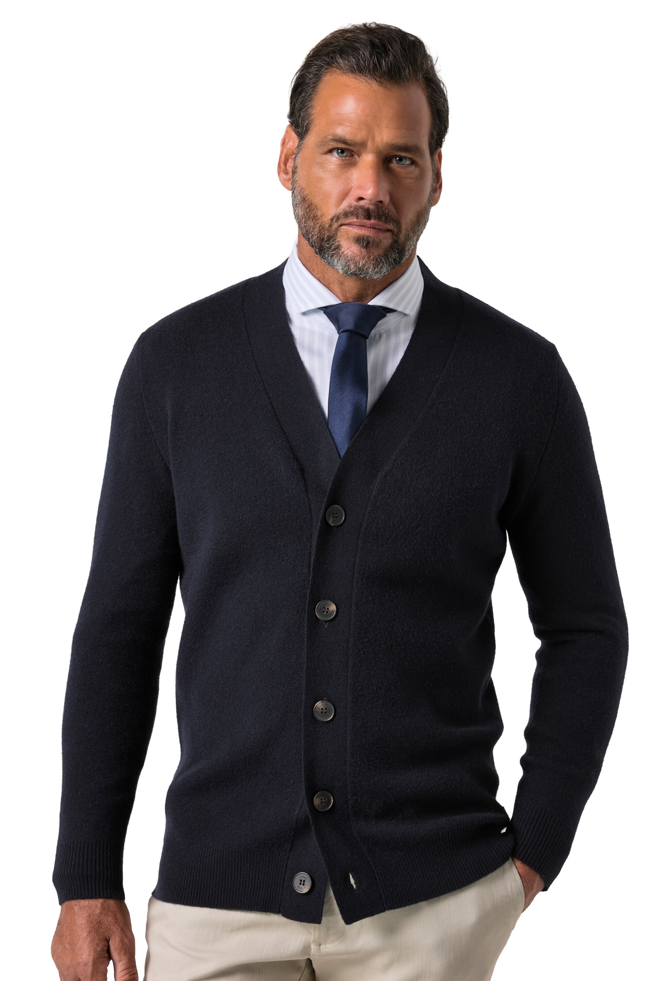 JP1880 Knit cardigan in Blue: front