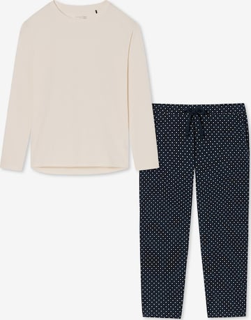SCHIESSER Pyjama 'Cotton' in Wit: voorkant