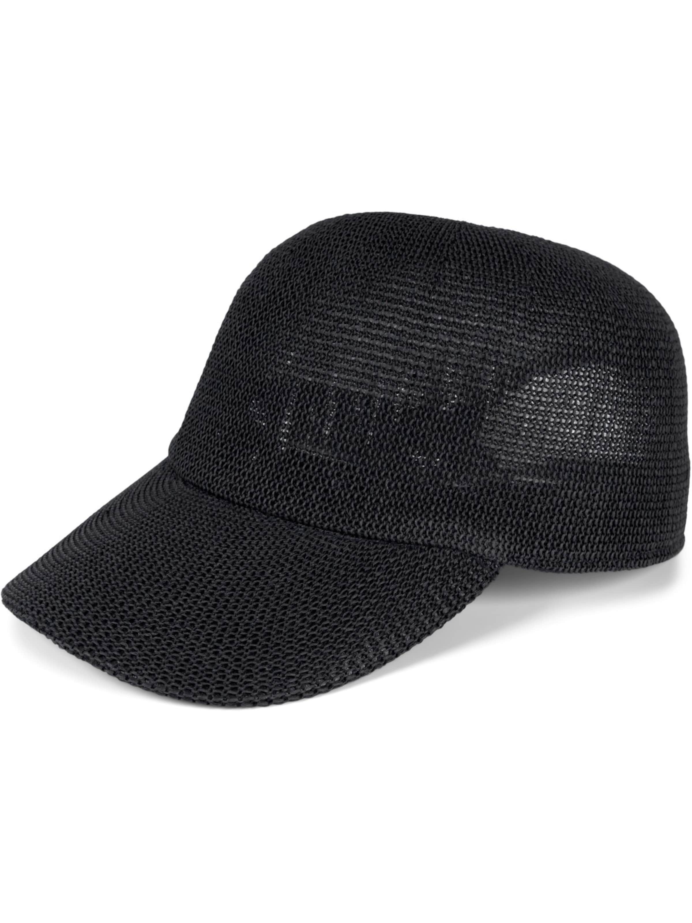 styleBREAKER Cap 'Papierstroh Baseball Cap' in Black: front