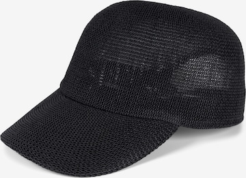 styleBREAKER Cap 'Papierstroh Baseball Cap' in Black: front