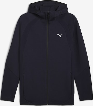 PUMA Athletic Zip-Up Hoodie 'Evostripe' in Blue: front