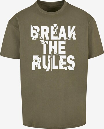Merchcode Shirt 'Break The Rules 2' in Groen: voorkant
