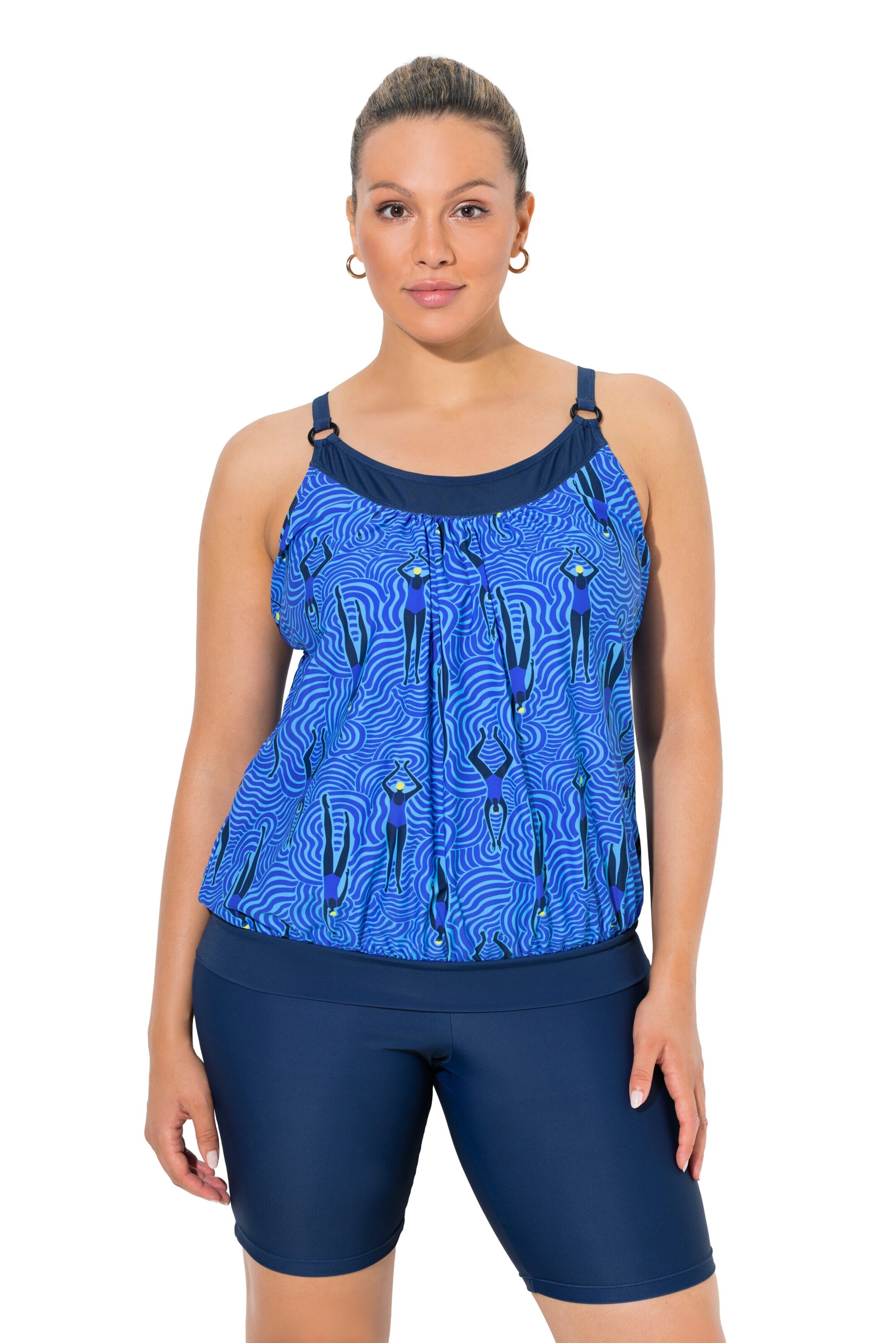 Ulla Popken T-shirt Tankini in Blue: front