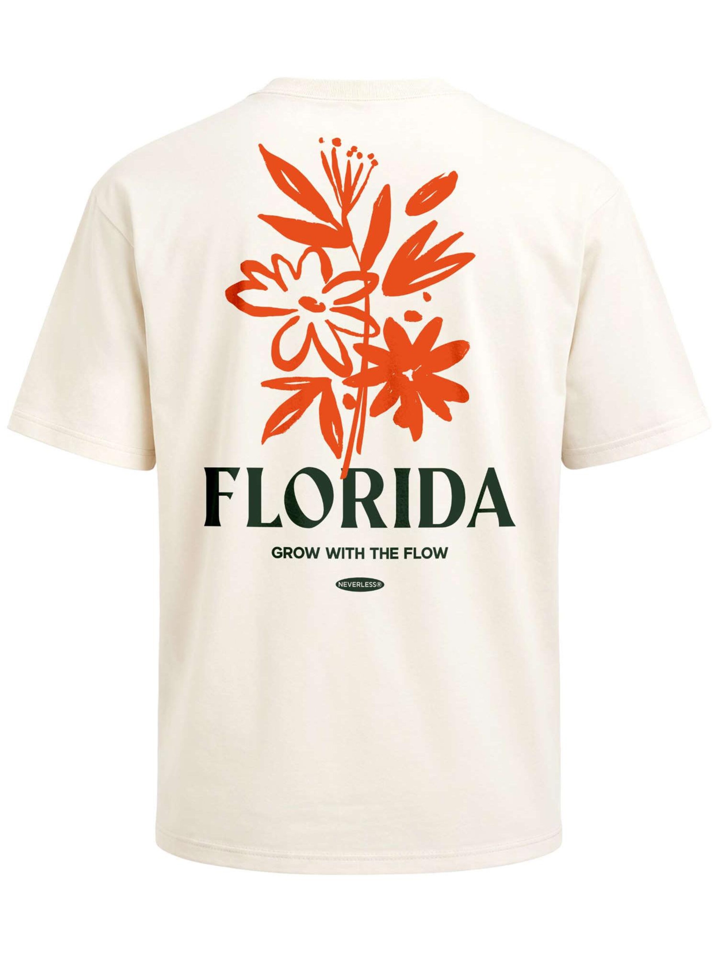 Neverless Shirt 'Florida Flowers' in Beige