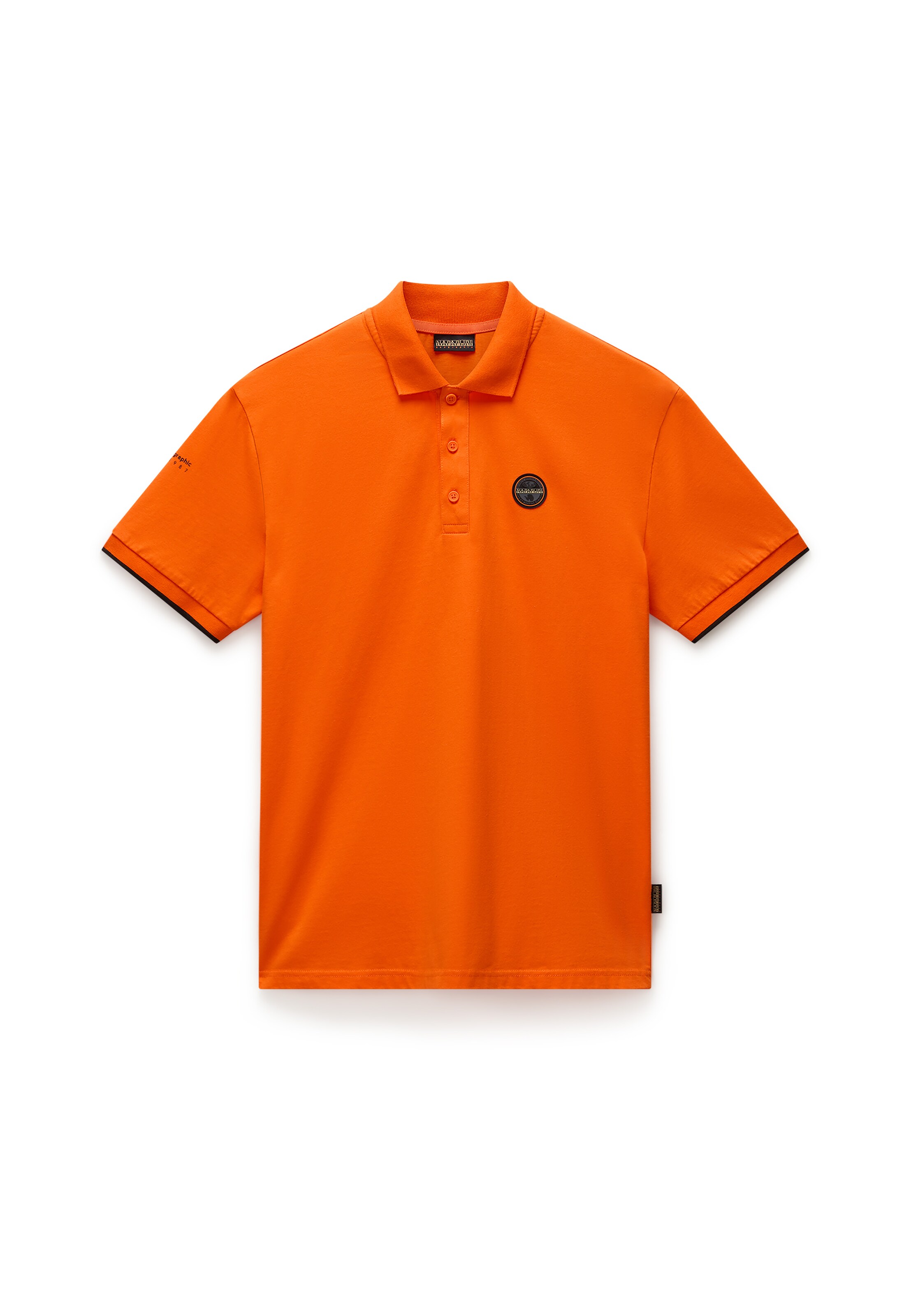 Tricou 'E-Badge Sum' de la NAPAPIJRI pe portocaliu: față