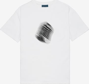 EMBLEMM Shirt 'Blurred Mic' in White: front