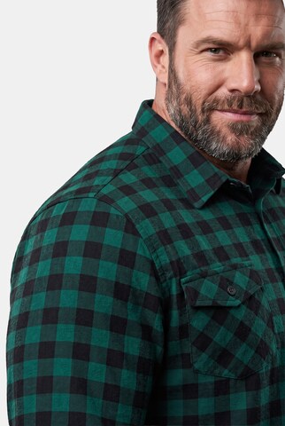 Men Plus Regular fit Button Up Shirt in Blue