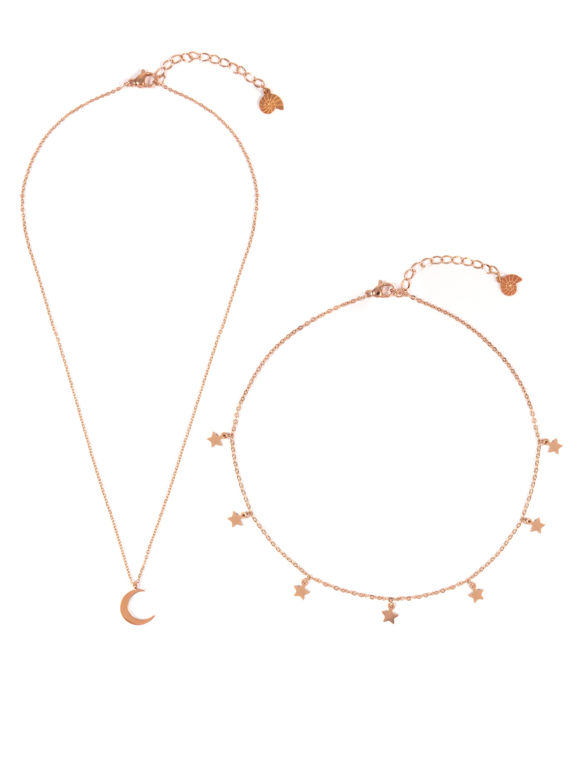 Chaîne 'Star and Moon' Hey Happiness en or : devant