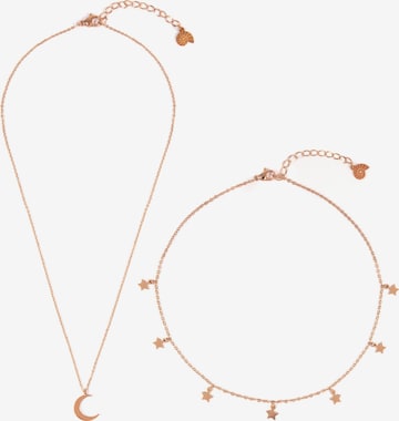 Hey Happiness Necklace 'Star and Moon' in Gold: front