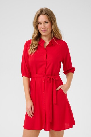 Robe 'Tiah' Cream en rouge : devant