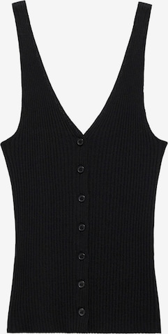 MANGO Плетен топ 'LANA' в черно: отпред