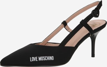 Love MoschinoCipele s potpeticom i otvorenom petom - crna boja: prednji dio