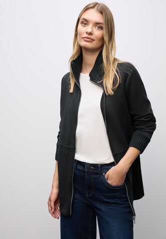 STREET ONE Sweatjacke in Schwarz: Vorderseite
