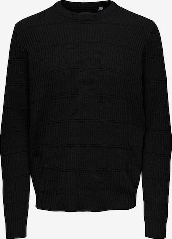 Only & Sons Sweter 'MARSHALL' w kolorze czarny: przód