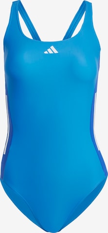 ADIDAS PERFORMANCE Sports swimsuit '3-Stripes Colorblock' in Blue: front