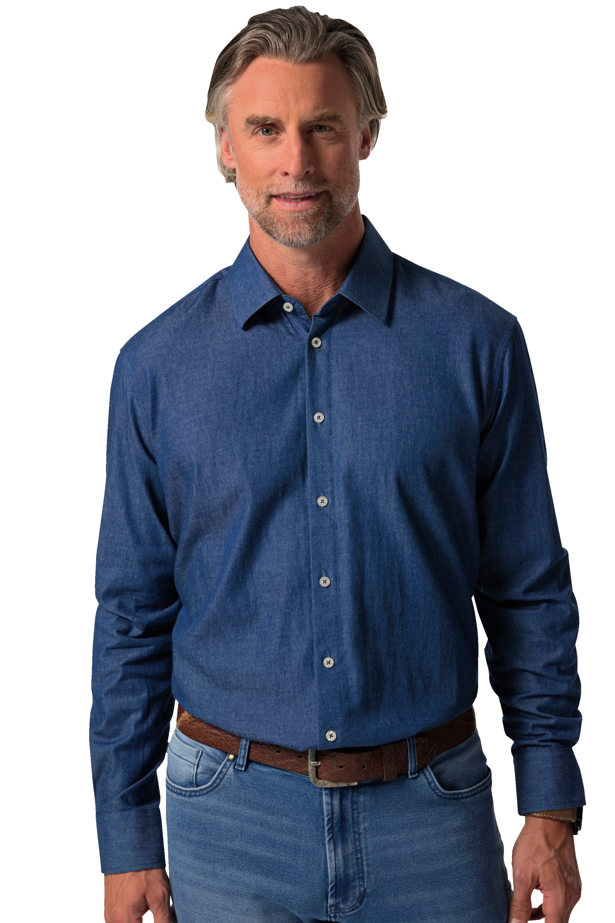 Boston Park Comfort fit Overhemd in Blauw: voorkant