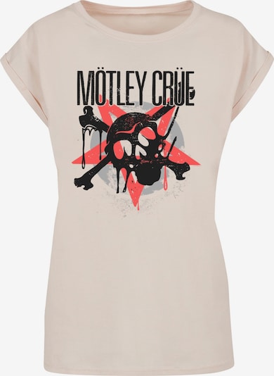 Merchcode T-shirt 'Motley Crue - Montage Skull' en gris / rouge clair / noir / blanc cassé, Vue avec produit