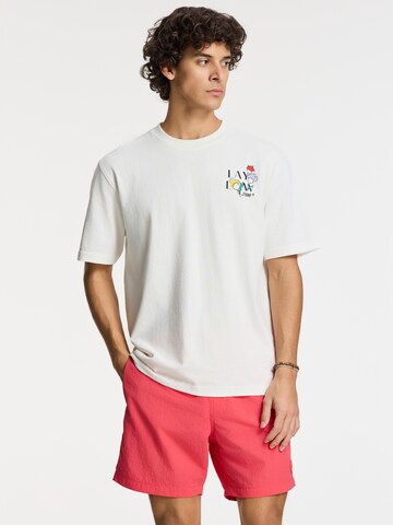 Tricou 'Finn Sketched Flowers' de la Shiwi pe alb