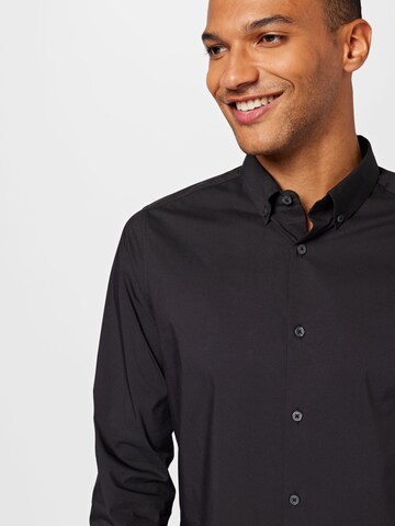BURTON MENSWEAR LONDON Slim fit Zakelijk overhemd in Zwart