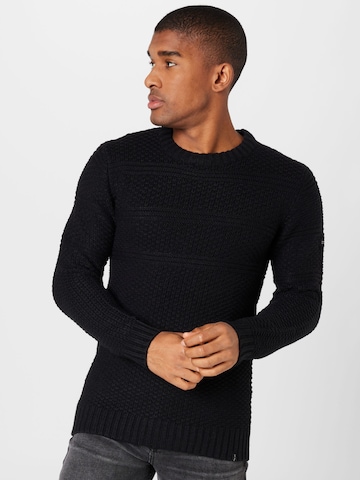 INDICODE JEANS Sweater 'Shores' in Black: front