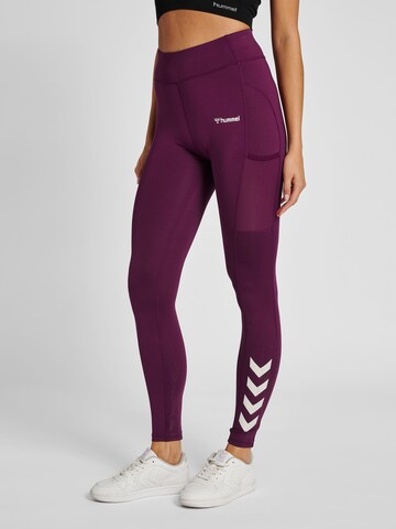 Hummel Skinny Workout Pants 'Chipo' in Purple: front
