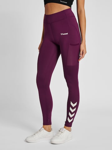 Hummel Skinny Workout Pants 'Chipo' in Purple: front