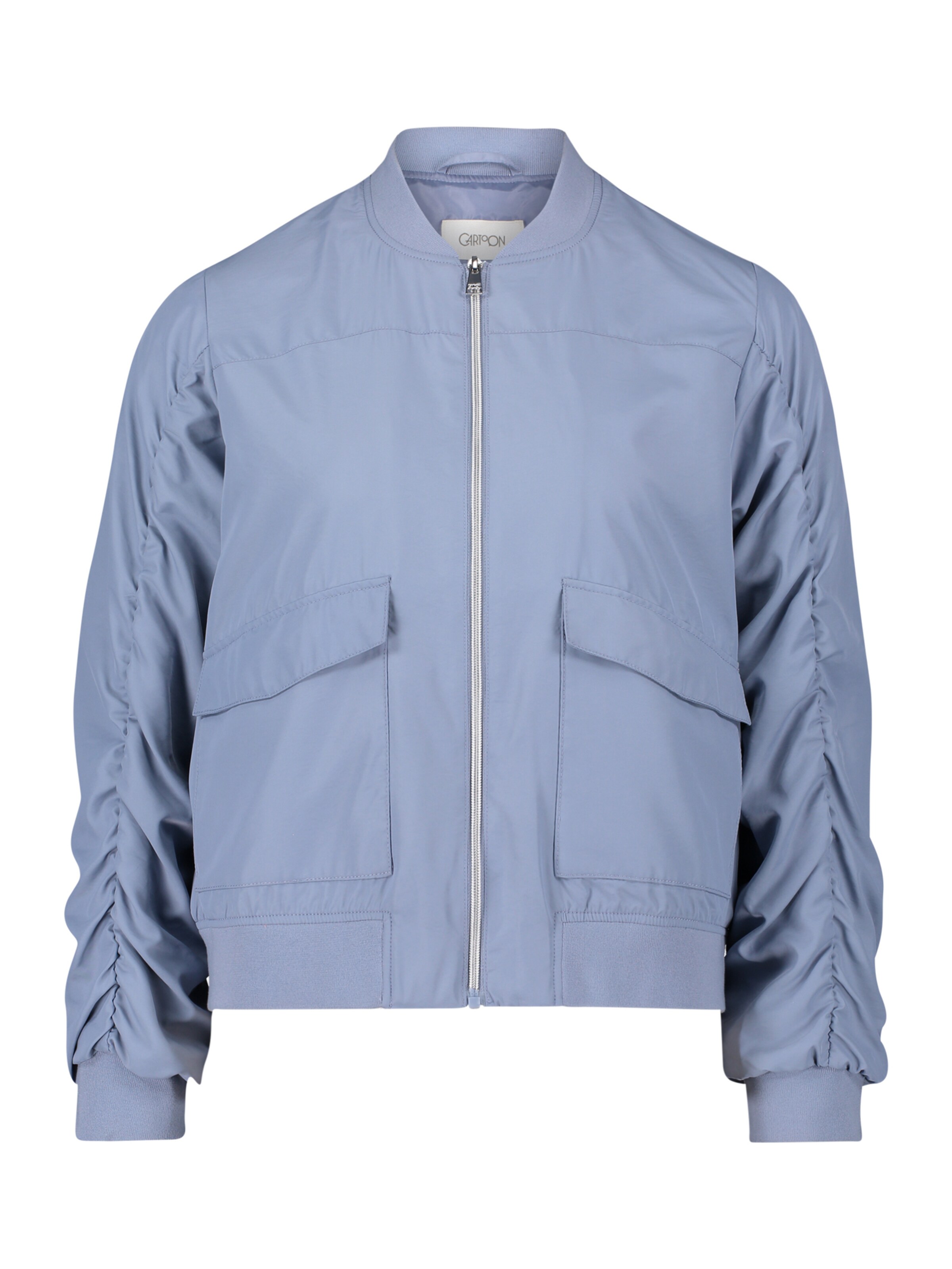 Cartoon Blouson mit Raffung in Blau: Vorderseite