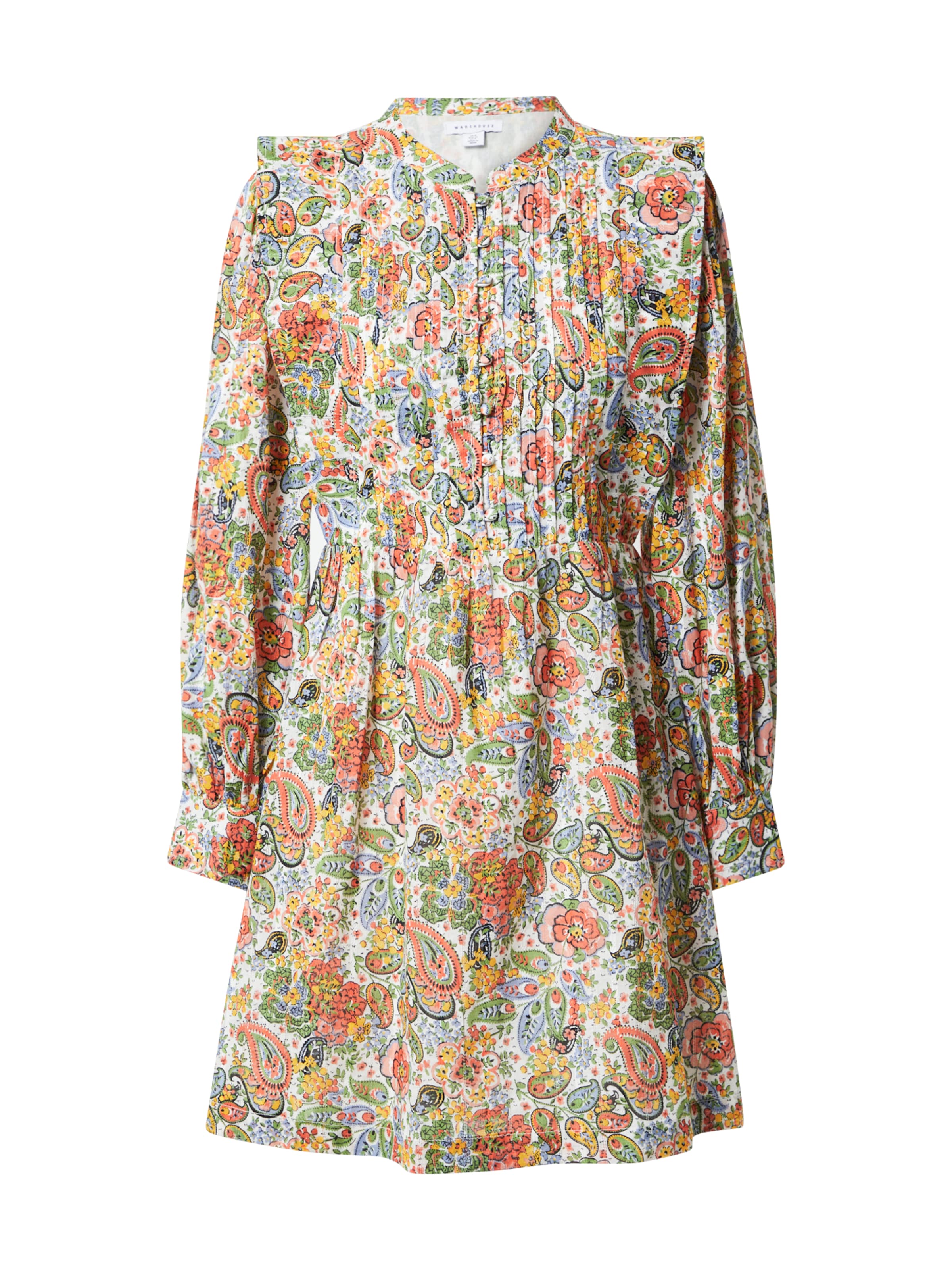 Warehouse Рокля тип риза в сиво: отпред