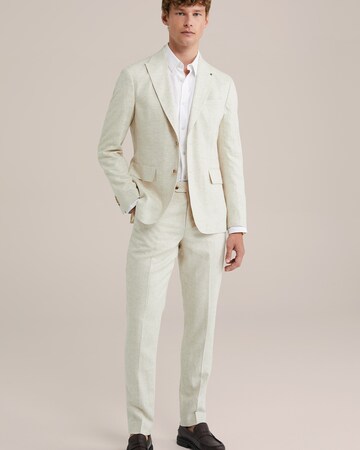 WE Fashion - Slimfit Calças com vincos em bege