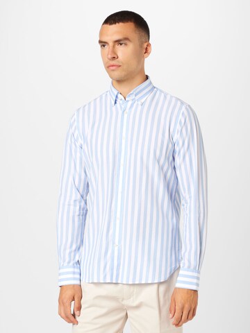 Tommy Hilfiger Tailored Regular fit Overhemd in Blauw: voorkant