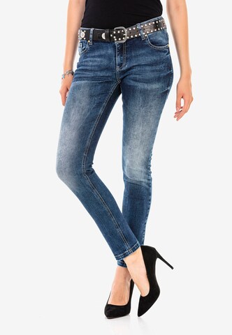 CIPO & BAXX Skinny Jeans in Blauw: voorkant