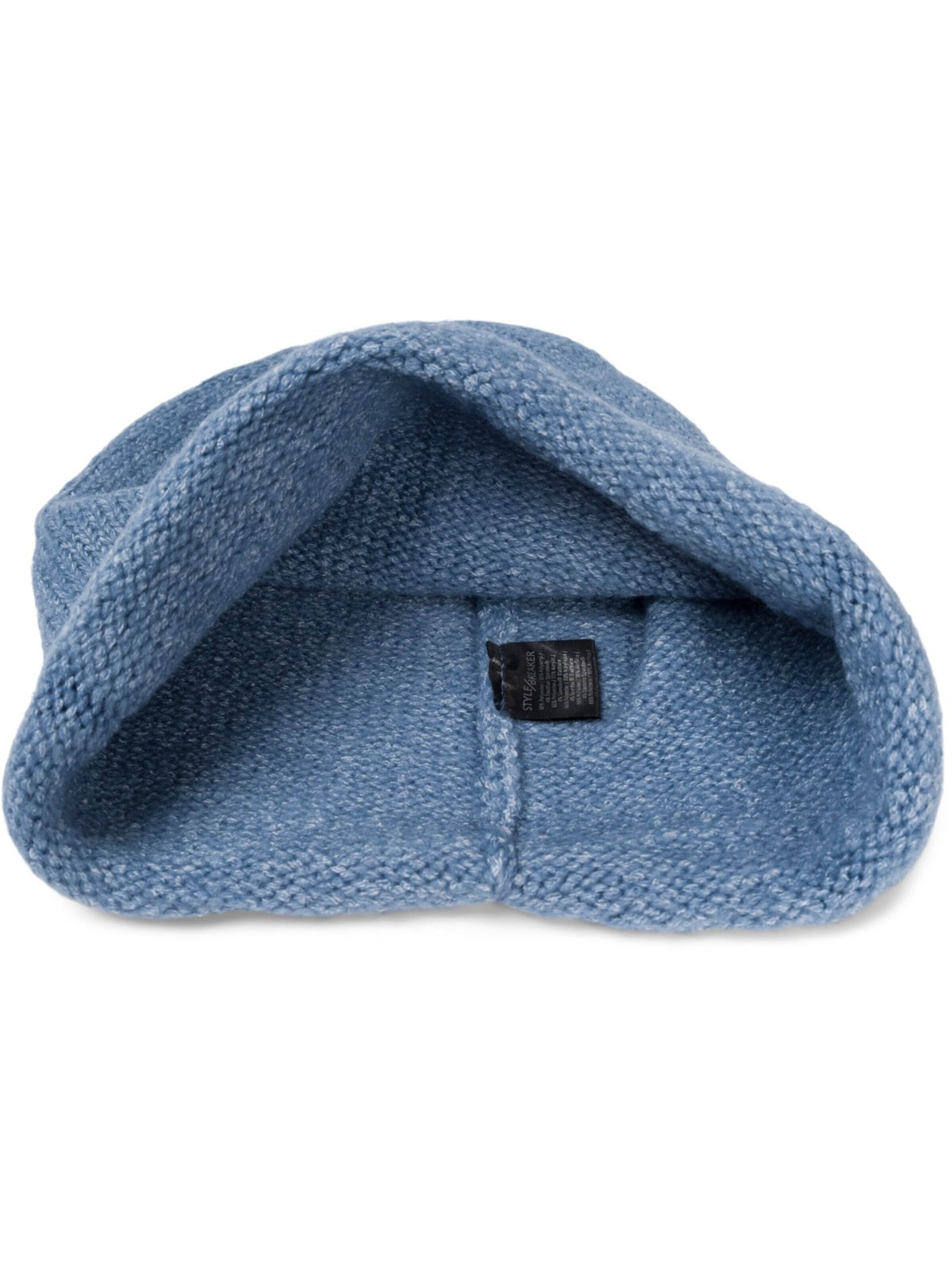styleBREAKER Mütze 'Oversize Strickbeanie mit Rollrand'‌‌ in Blau