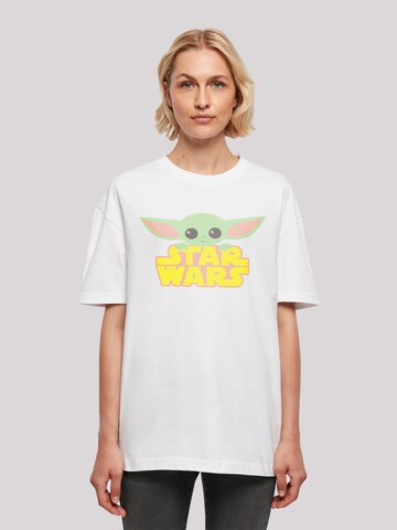 F4NT4STIC Shirt 'Star Wars The Mandalorian The Child With Logo' in White: front