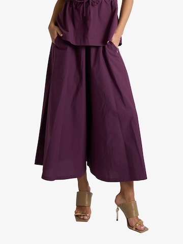 Ottod’Ame - Folgado Calças em roxo: frente
