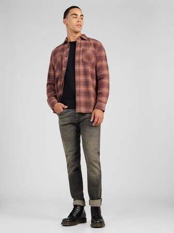 Volcom Regular fit Button Up Shirt in Brown