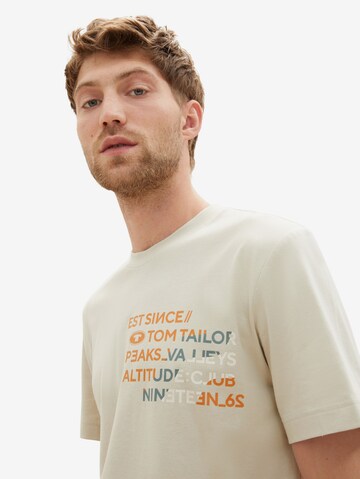 TOM TAILOR T-Shirt in Beige
