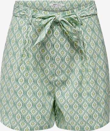 ONLY Regular Pleat-Front Pants 'Lotta' in Green: front