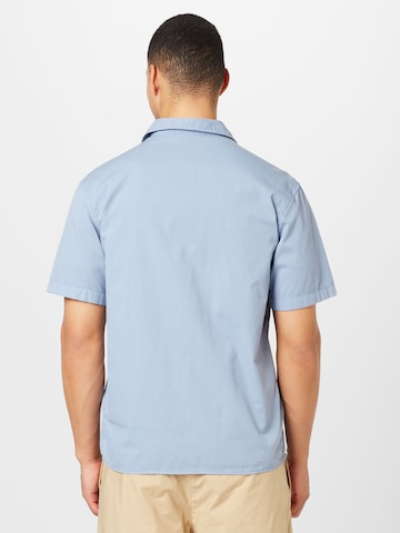 KnowledgeCotton Apparel Regular fit Button Up Shirt in Blue