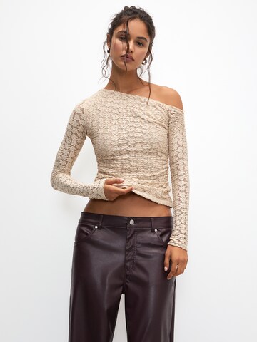 T-shirt Pull&Bear en beige : devant