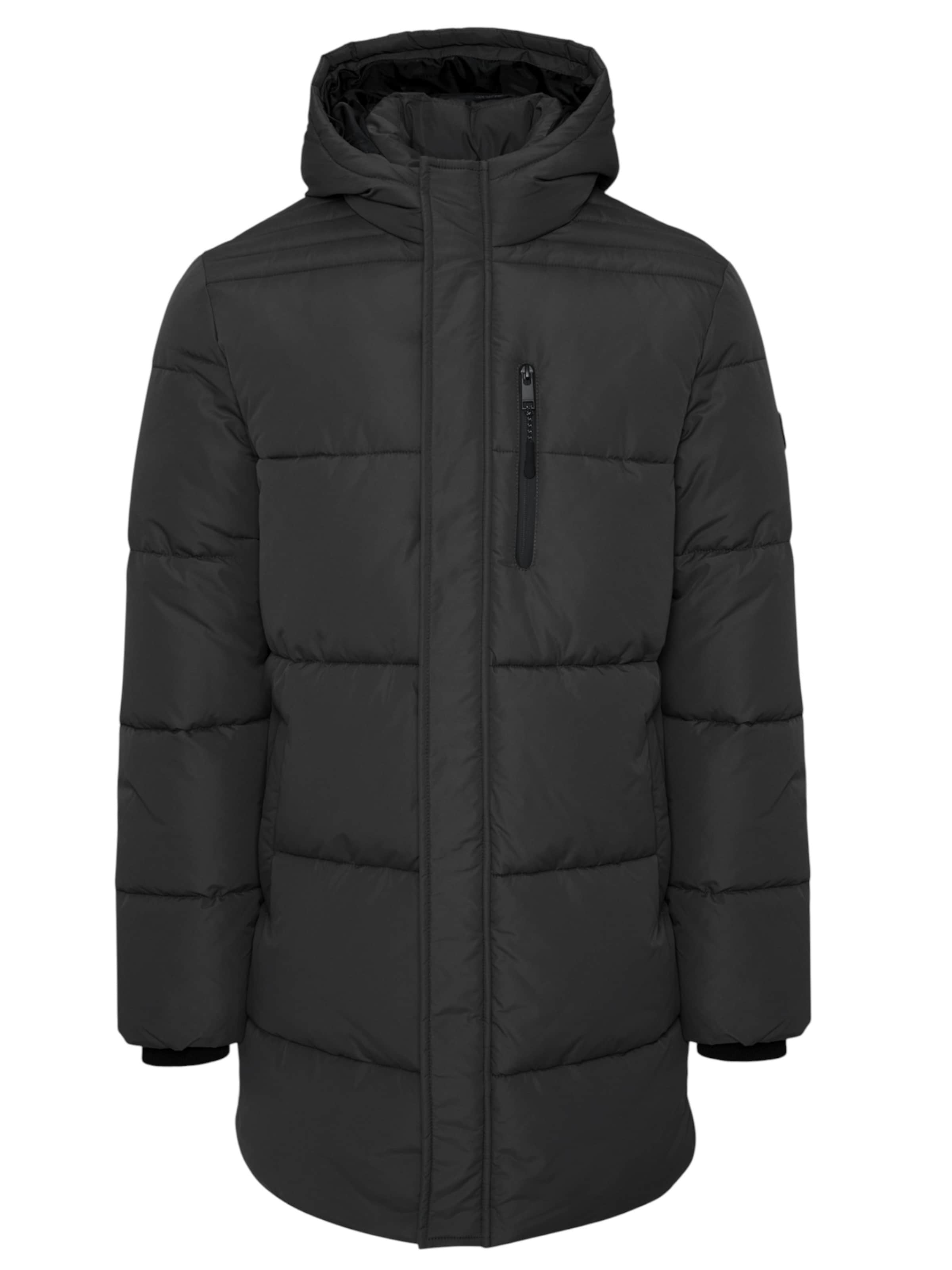 Threadbare Mantel 'Strike' in Schwarz: Vorderseite