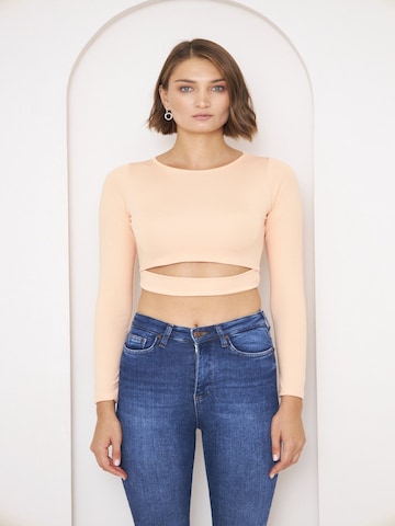 T-shirt WOMAN VISION en orange : devant