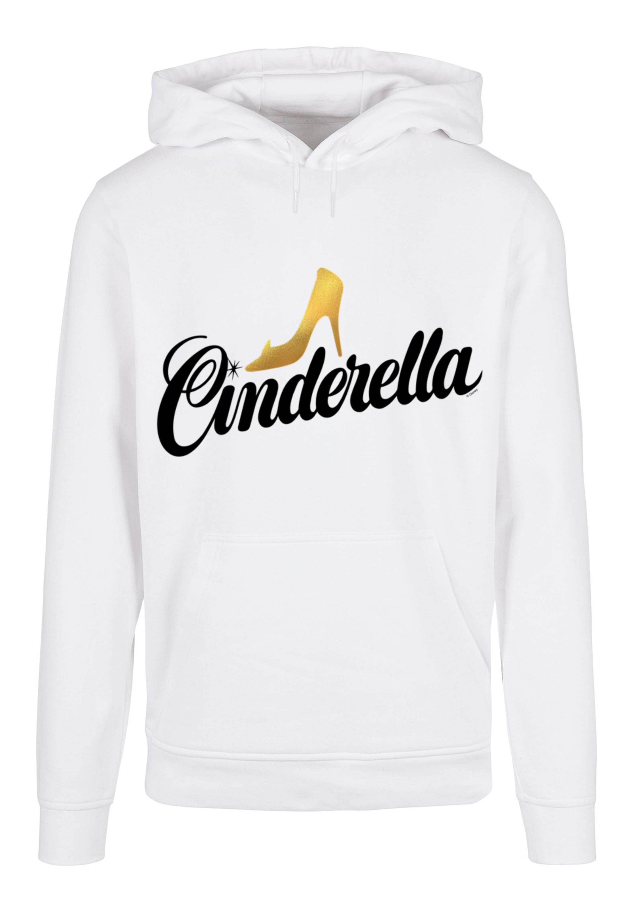 Felpa 'Disney Cinderella Shoe Logo' di F4NT4STIC in bianco: frontale