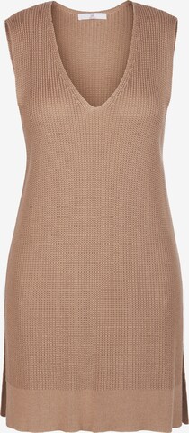 Emilia Lay Knitted Vest in Brown: front