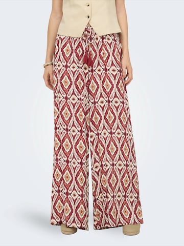 ONLY - Pierna ancha Pantalón 'ONLGINI MIKASI' en rojo: frente