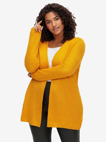SHEEGO Knit Cardigan in Yellow: front