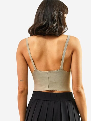 Bianco Lucci Gebreide top in Beige